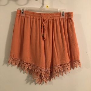Coral Lace Shorts